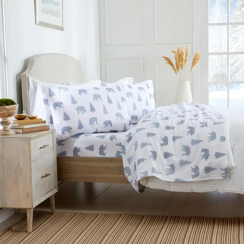 Market & Place Cotton Flannel Novelty Printed Sheet Set