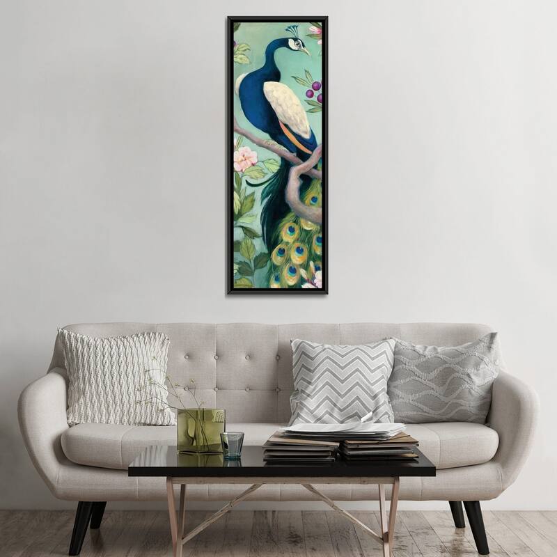 iCanvas "Pretty Peacock I" by Julia Purinton Framed Canvas Print
