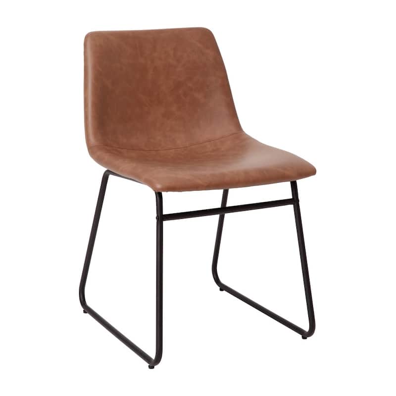 18 Inch Indoor Dining Table Chairs, LeatherSoft Upholstery-Set of 2