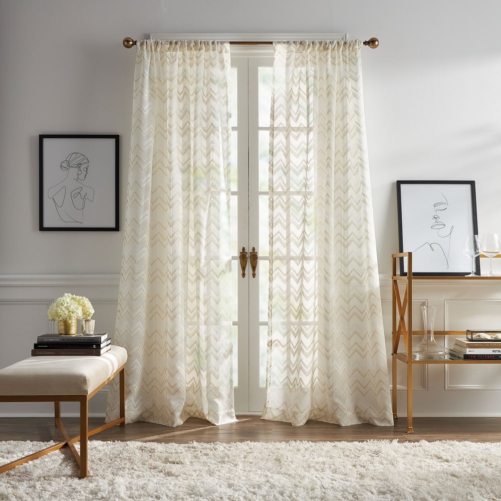 KARL LAGERFELD PARIS Simone Curtain Panel Pair