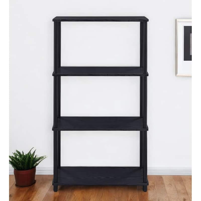 Vertical Ladder Style 4 Shelf Etagere Metal and Wood Construction for Living Room or Office - 44"H x 24"W x 12"D