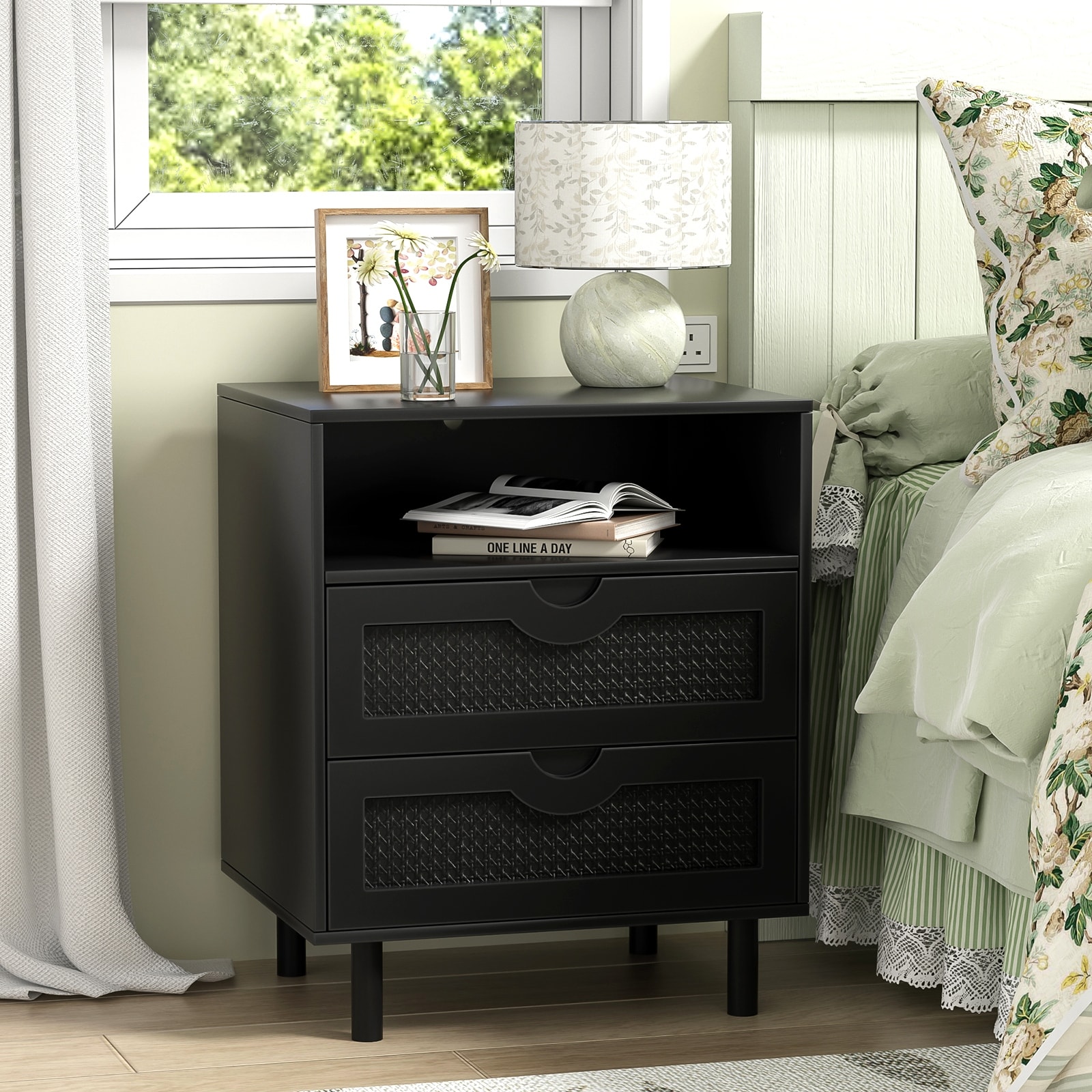 Black 2 drawer Nightstands Bed Bath Beyond