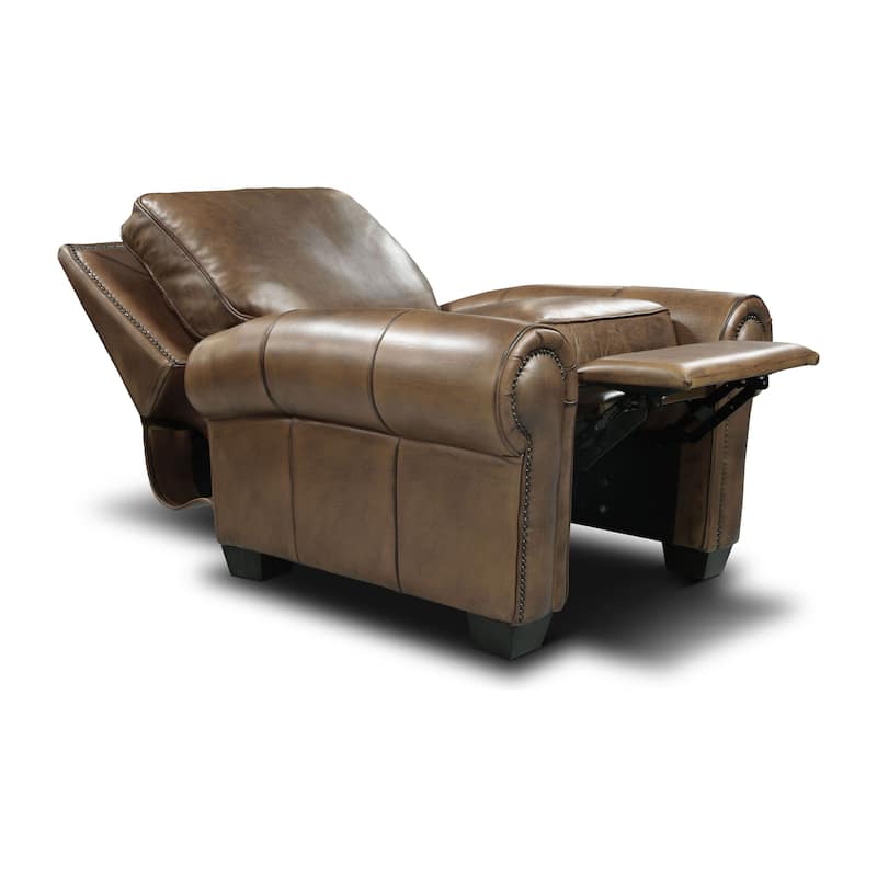 Valencia Top Grain Hand Antiqued Leather Traditional Recliner