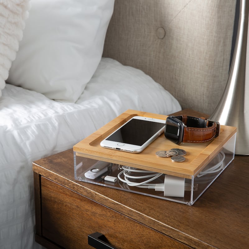 Simplify Clear Organizer with Bamboo Lid