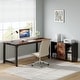 preview thumbnail 4 of 9, 70.8 Inches L-Shaped Executive Desk with Drawer and File Cabinet