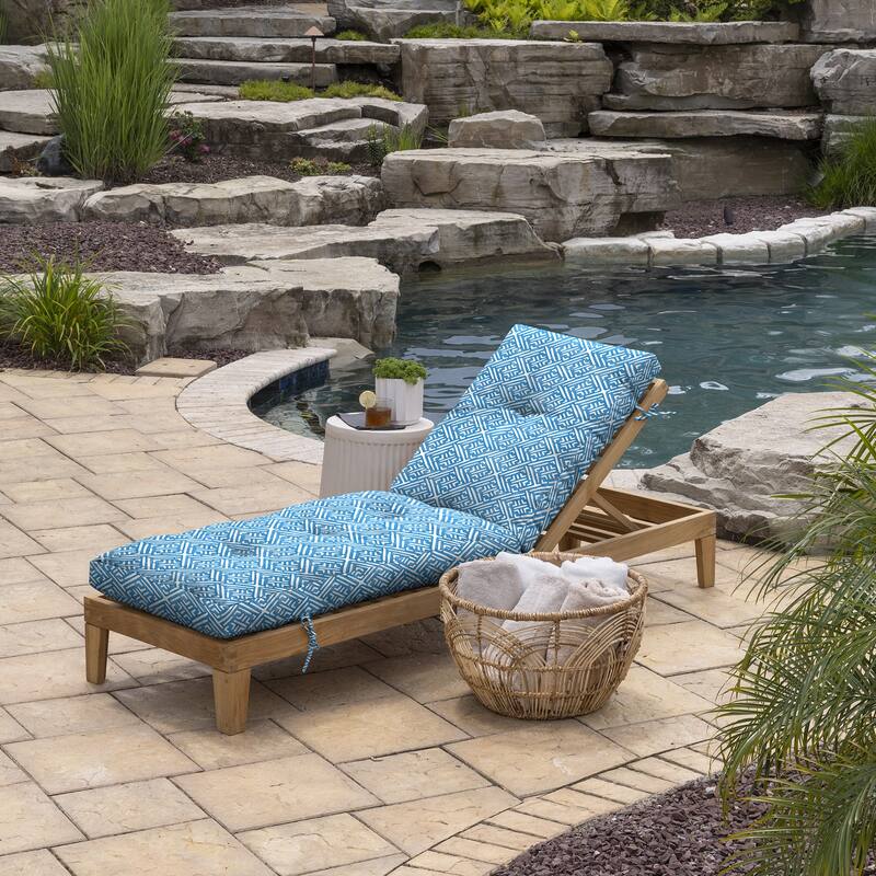 ARDEN Outdoor Plush Modern Tufted Chaise Cushion, 76 x 22