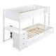 preview thumbnail 8 of 10, Classic Elegant Twin Over Twin Bunk Bed with Twin size Trundle, Storage and Desk