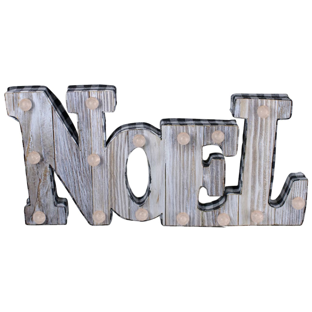 17" Lighted 3D Wooden "NOEL" Christmas Table Top Decor
