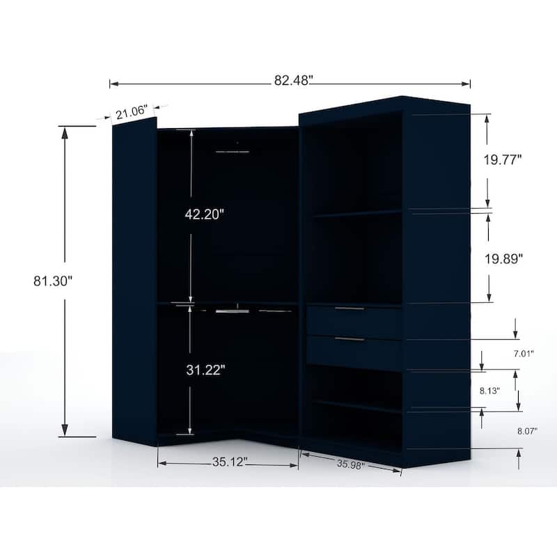 Manhattan Comfort Mulberry 7-Piece Wardrobe Closet