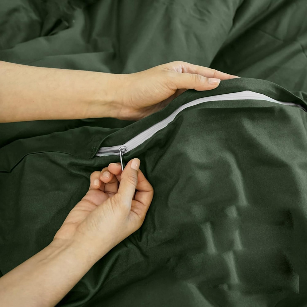Dark Green Duvet Cover King Size Microfiber Duvet Cover 3 Piece