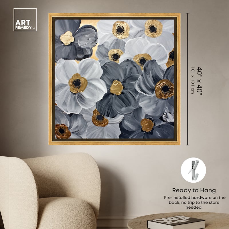 Art Remedy Fields And Fields Framed Floral Fine 1 Piece Canvas Wall Art