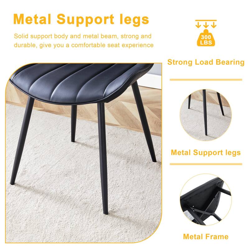 Dining Room Smooth Line Design Dining Chair Set - Four Pieces Kitchen Side Chair Armless Side Chair