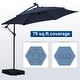 preview thumbnail 25 of 64, Ainfox 10 ft. Patio Offset Solar LED Umbrellas Cantilever Outside Umbrellas with Base