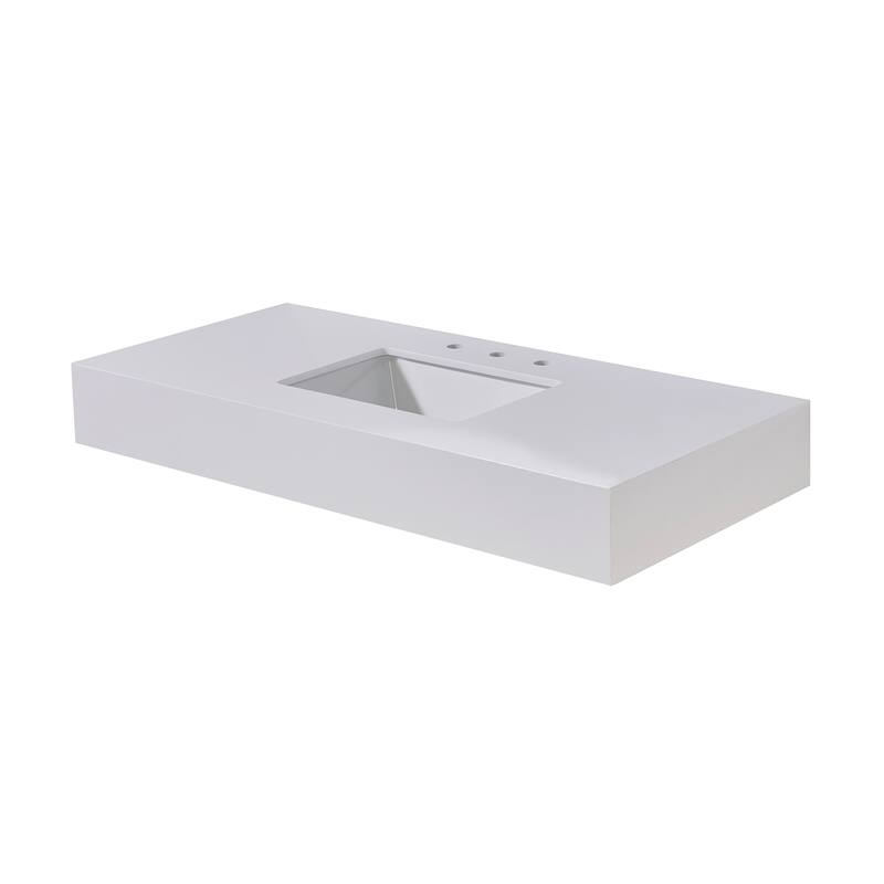 Altair Edolo Bathroom Vanity Countertop in Snow White Apron Finish Without Vanity