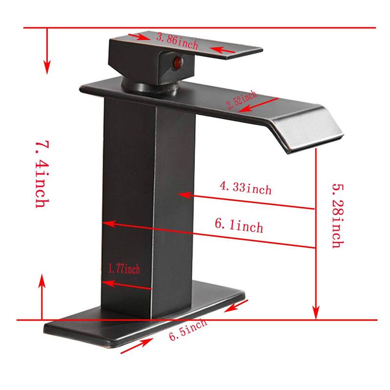Waterfall Bathroom Sink Faucet with Drain Assembly Modern Single Handle Bathroom Faucets One Holes Basin Vanity Taps With Valve