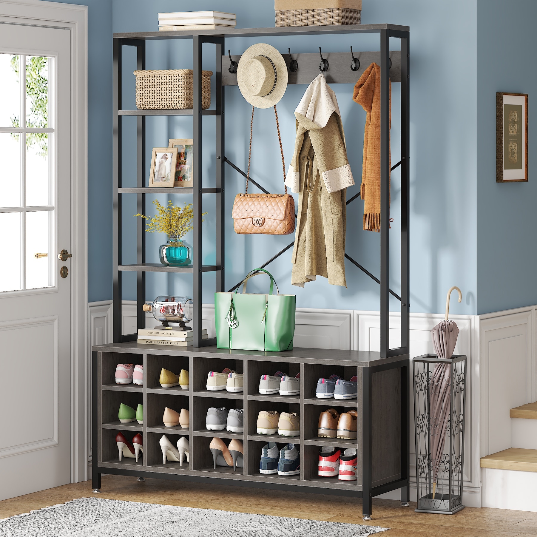 Hallway coat rack shop with shelf