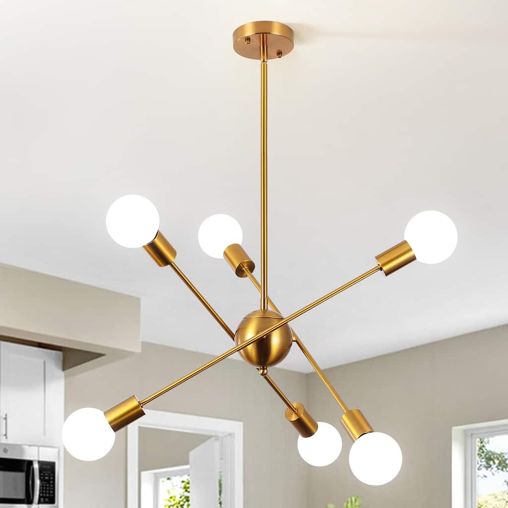 6-Light Sputnik Chandelier for Living Room Bedroom