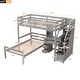 preview thumbnail 5 of 7, Gray Twin Pine Loft Bunk Bed with Storage Staircase, Desk, Shelves, Drawers