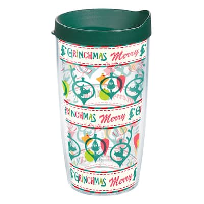 Tervis Dr. Seuss Grinch Christmas Holiday Pattern Made in USA Double Walled Insulated Travel Tumbler, Classic