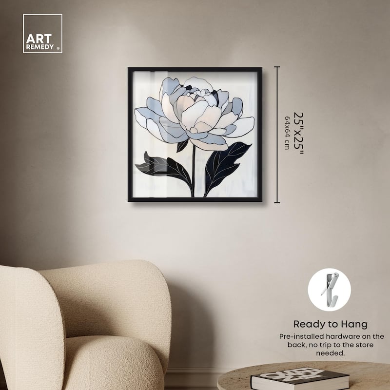 Gray Scale Flower I Shadowbox by Art Remedy
