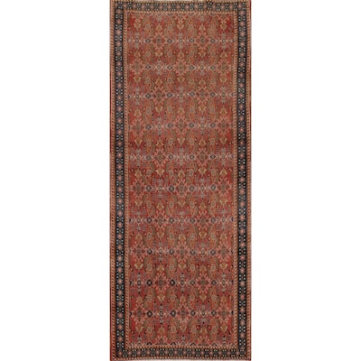 Shiraz Kashkoli Persian Vintage Runner Rug Handmade Wool Carpet - 3'3"x 9'9"