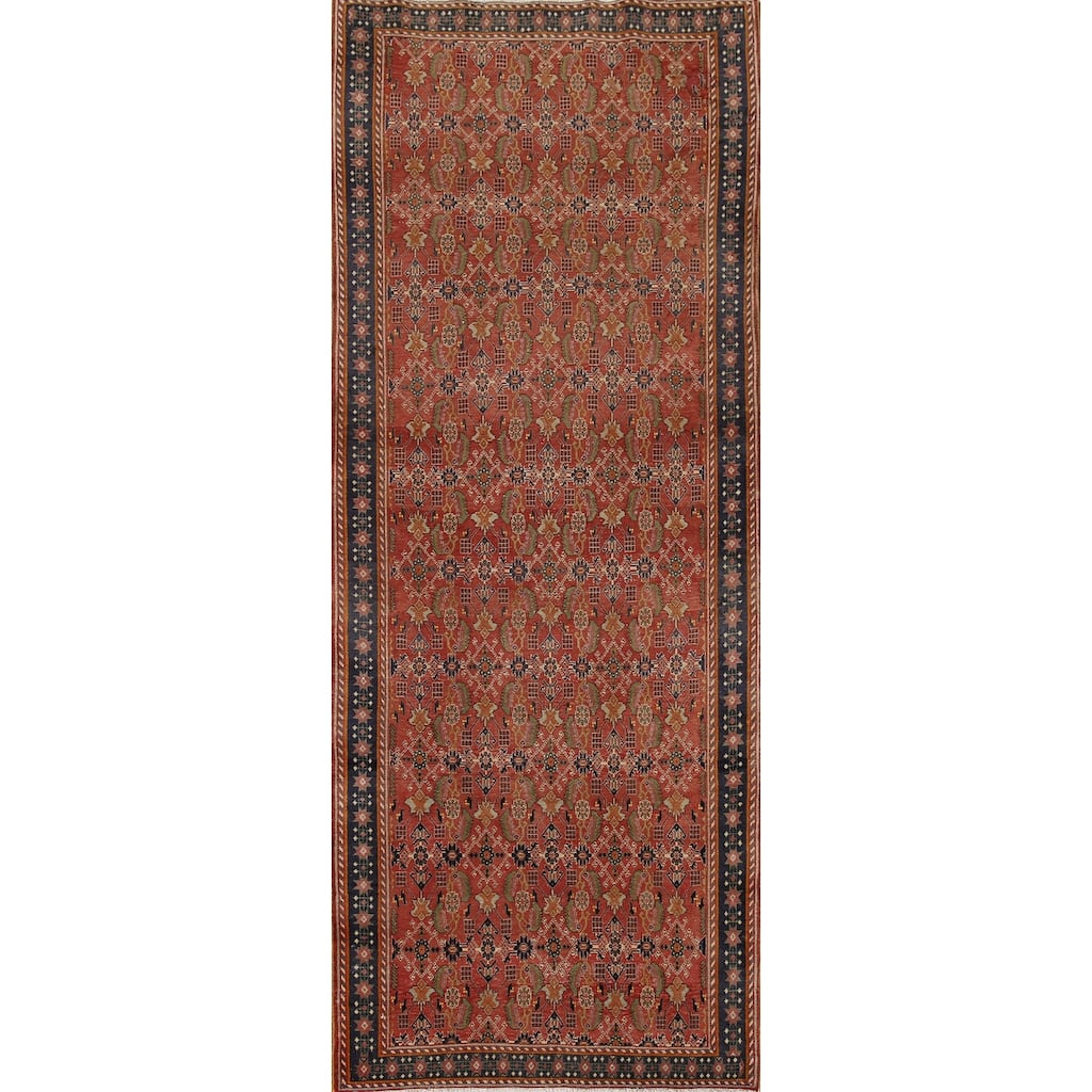 Shiraz Kashkoli Persian Vintage Runner Rug Handmade Wool Carpet - 3'3"x 9'9"