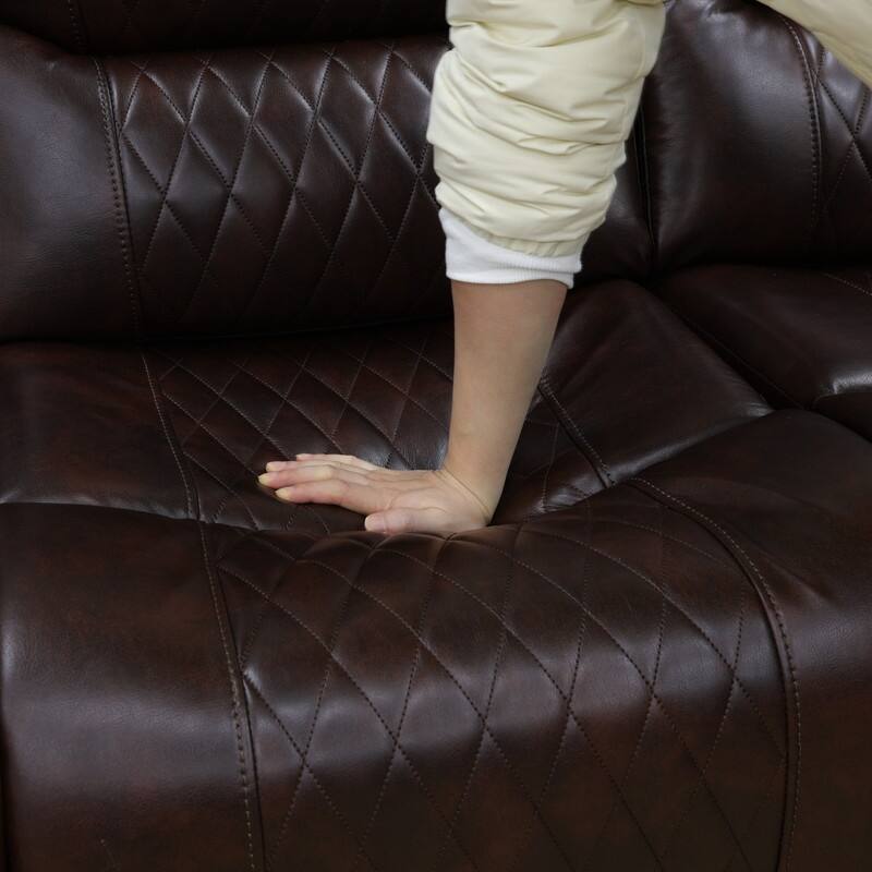 Power Recliner Chair with LED Lighting and Quilted Design