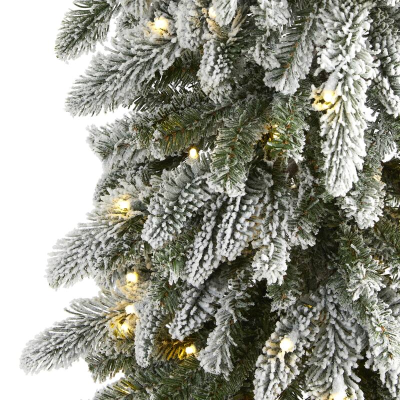 7.5ft Pre-Lit Christmas Tree - Alpine Artificial Xmas Tree with Warm White Lights & Bendable Branches - 84