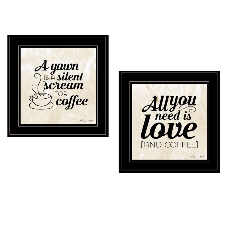 TrendyDecor4U Contemporary "All You Need is Coffee" 2-Piece Vignette by Susan Boyer