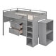 preview thumbnail 7 of 14, Wood Gray Twin High Loftbed Frame with Super Storage Space
