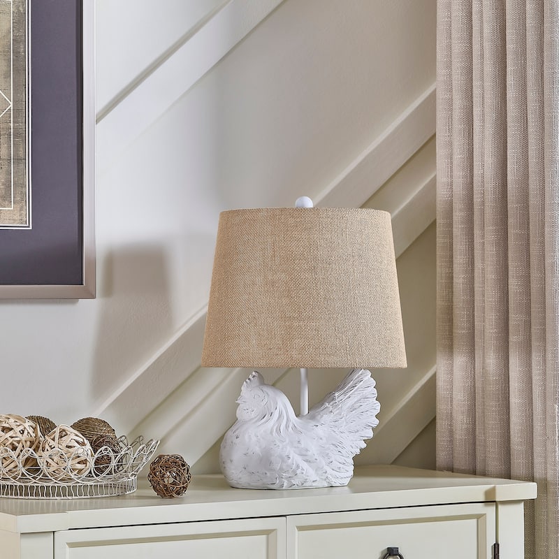18"H Gold Resin Chicken Table Lamp With Shade - 12.5" x 12.5" x 18"