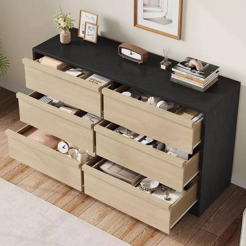 6/7/8 Drawer Dresser for Bedroom, Modern Wooden Chest of Drawers Dresser Organizer