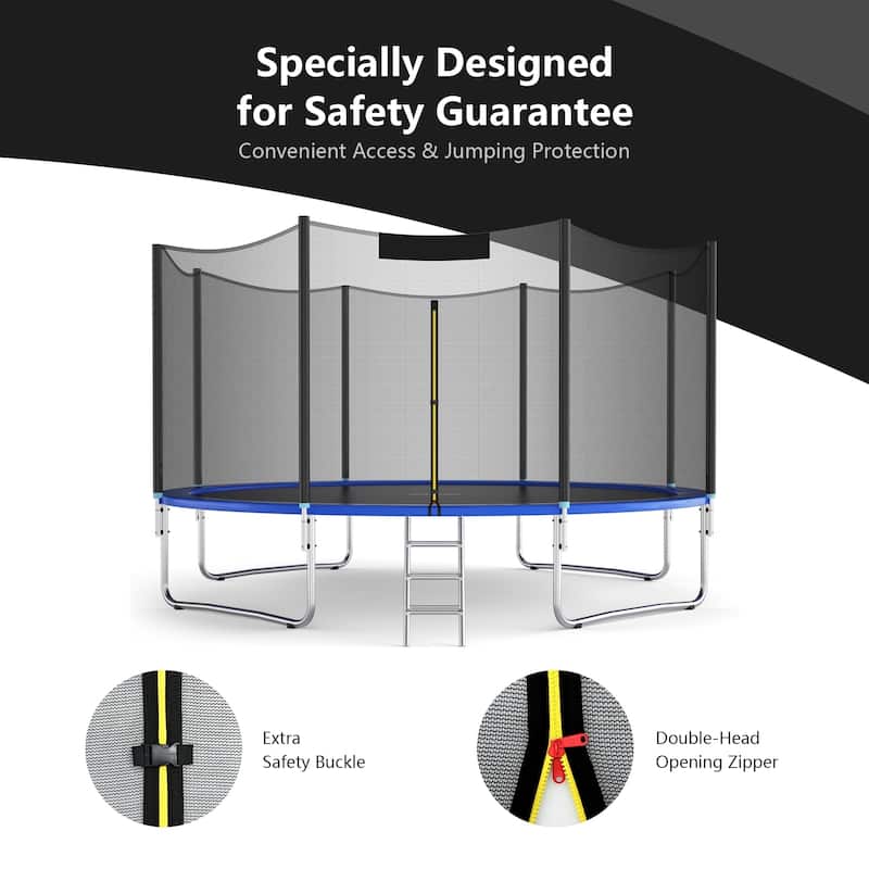 Black Trampoline Safety Replacement Protection Enclosure Net (Trampoline not included)