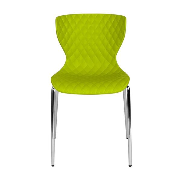 Offex Contemporary Ergonomically Contoured Design Citrus Green Plastic Multipurpose Stack Chair Overstock 25477150