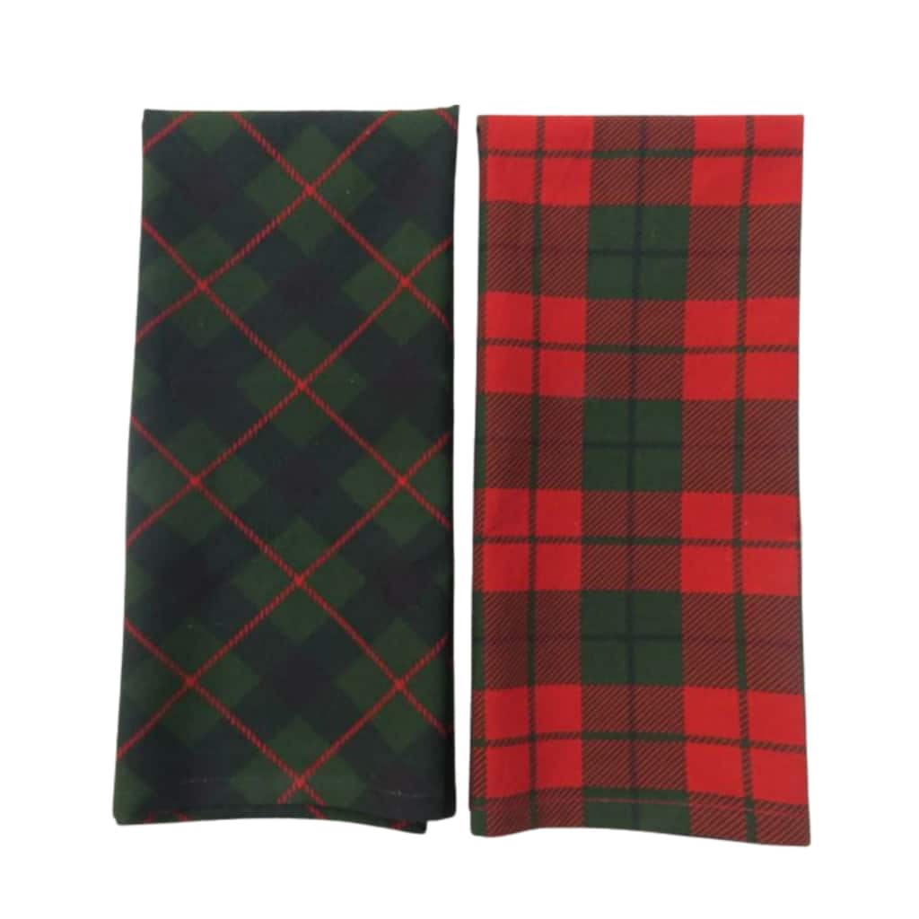 Plaid and Merry Christmas Tea Towel (Set of 3)