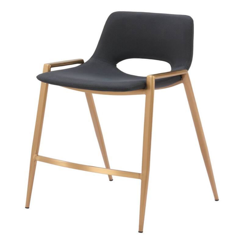 Set of 2 Faux Leather Low Back Chairs with Steel Frame and Footrest