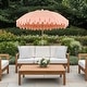 preview thumbnail 18 of 18, Horizon Coastal Scalloped Edge Beach Umbrella with Fringe, Push-Button Tilt, UV 50 Outdoor Canopy and Portable Carry Bag