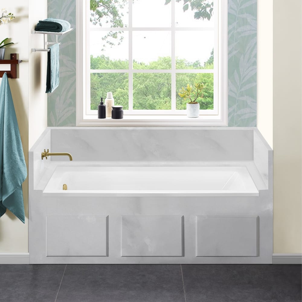 Swiss Madison Voltaire Acrylic Left-Hand Drain with Tile Flange Rectangular Alcove Bathtub