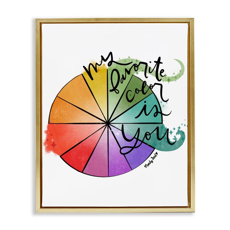 Stupell Favorite Color Is You Framed Floater Canvas Wall Art Design By Mandy Ford Art + Illustration - 17 x 21 - Gold