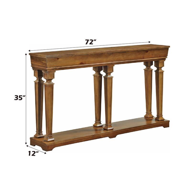 Oak Finish Console Table