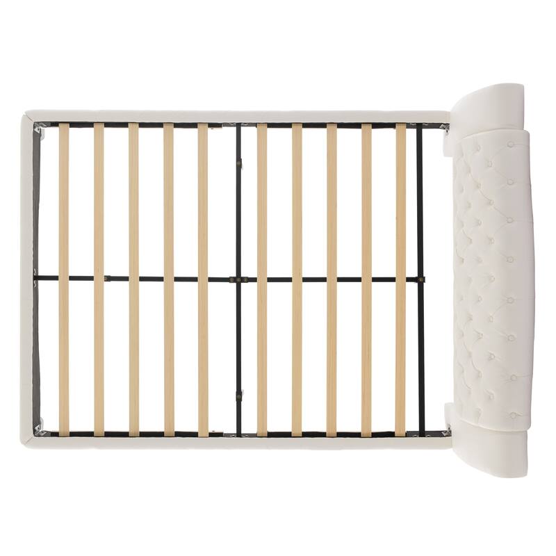 Christopher Knight Home - Modern Upholstered Platform Bed with Wood & Metal Frame with Button-Tufted Headboard