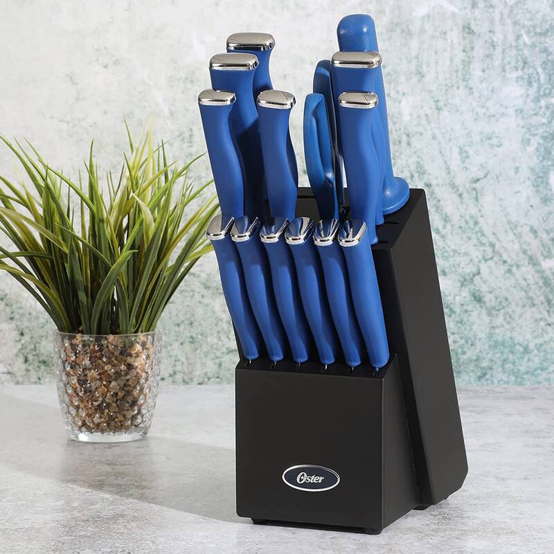 15 Piece Stainless Steel Blade Cutlery Set in Dark Blue