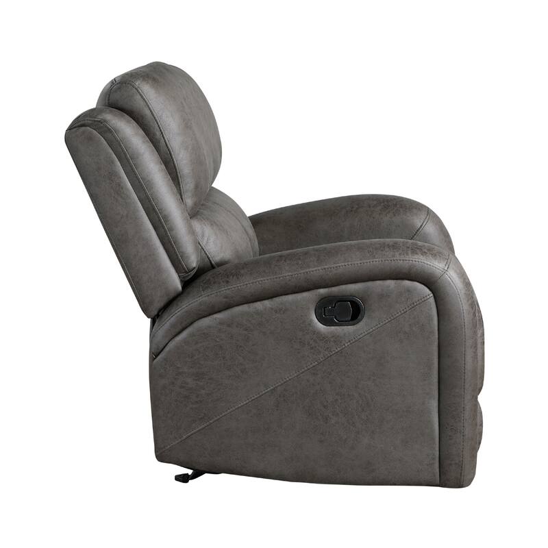 Patsy Manual Rocker Recliner Chair, Gray Polished Microfiber