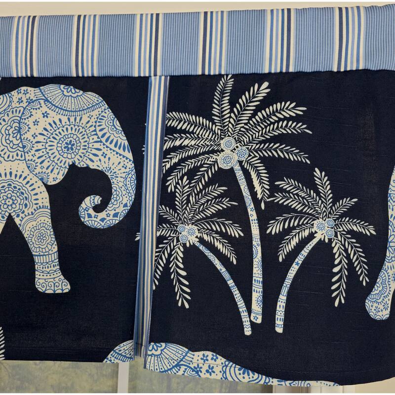 RLF Home White Elephant Pleated Valance