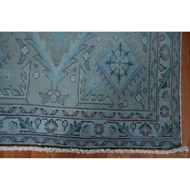 Hand-knotted Traditional Tabriz Persian Runner Rug Vintage Wool Carpet - 3'2" x 11'6"