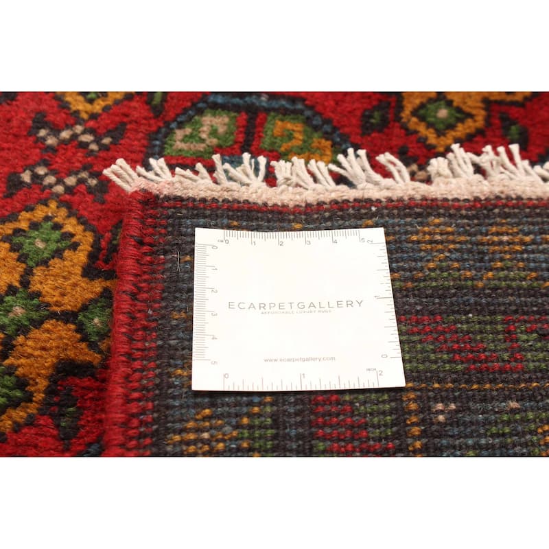 ECARPETGALLERY Hand-knotted Uzbek Kargahi Red Wool Rug - 3'11 x 5'9