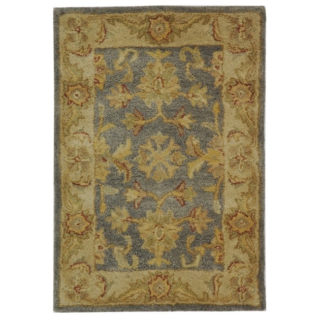 SAFAVIEH Handmade Antiquity Zelinda Traditional Oriental Wool Rug - 2' x 3' - Blue/Beige