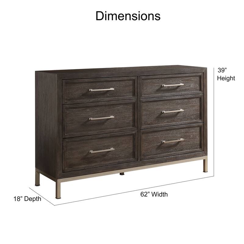 Steve Silver Bremond Walnut 6-drawer Dresser