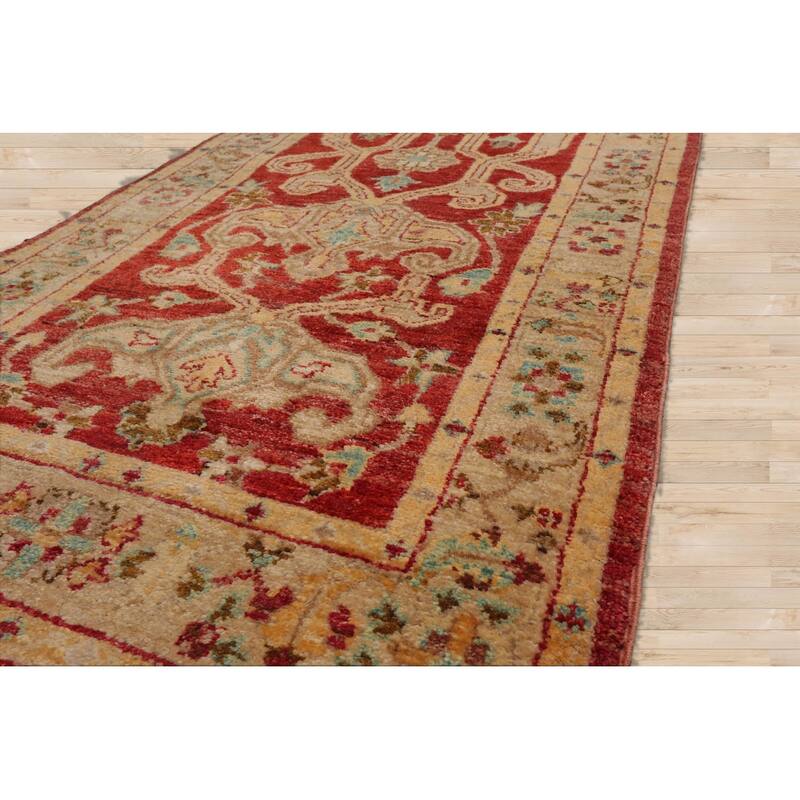 Hand Knotted Chobi Peshawar Rust Persian Wool Traditional Area Rug - 2' 9'' x 13' 11''
