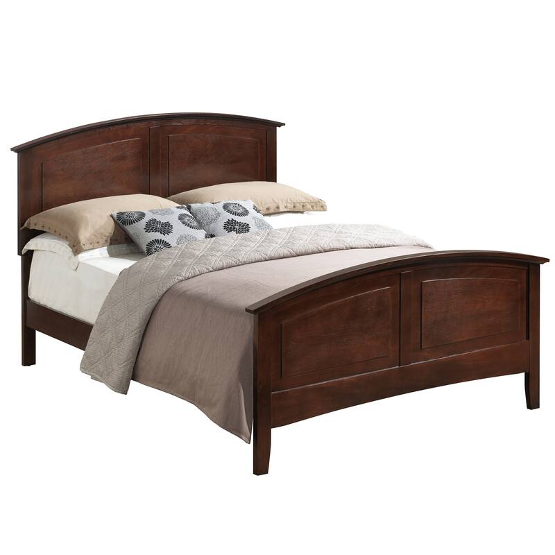 Curved Rail Queen Panel Bed - 83" - Brown